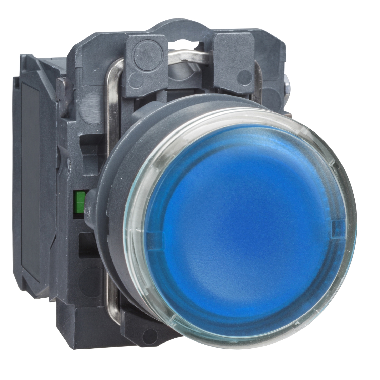 PUSBOTON WITH INDICATOR 24AC/DC BLU